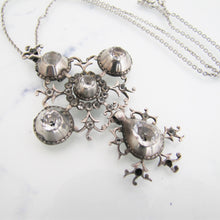 Cargar imagen en el visor de la galería, Georgian Pendant Necklace. 'Croix de Saint Lo' Black Dot Paste Diamond Cross. - MercyMadge