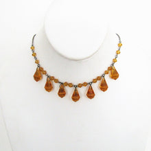 Cargar imagen en el visor de la galería, Antique Art Deco Citrine Necklace, Czechoslovakia - MercyMadge