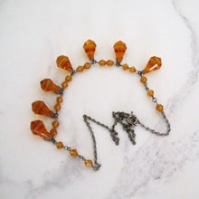 Cargar imagen en el visor de la galería, Antique Art Deco Citrine Necklace, Czechoslovakia - MercyMadge