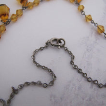 Cargar imagen en el visor de la galería, Antique Art Deco Citrine Necklace, Czechoslovakia - MercyMadge