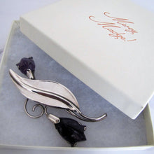 画像をギャラリービューアに読み込む, Massive Fred Davis Mexican Silver Carved Amethyst Tulip Brooch. - MercyMadge