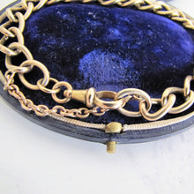 Cargar imagen en el visor de la galería, Antique 9ct Rolled Gold Watch Chain Bracelet. Victorian Curb Chain Bracelet, Dog Clip. - MercyMadge