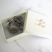 Cargar imagen en el visor de la galería, Victorian Scottish Silver Pocket Watch Chain, Highland Fob. - MercyMadge