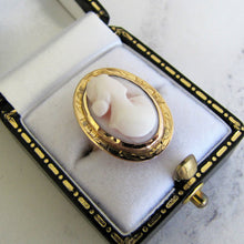 Carica l'immagine nel visualizzatore di Gallery, Antique 18ct Gold Coral Cameo Ring - MercyMadge
