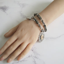 Cargar imagen en el visor de la galería, Victorian Scottish Silver Pocket Watch Chain, Highland Fob. - MercyMadge