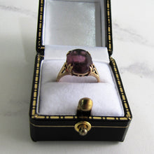 Charger l'image dans la galerie, Edwardian 9ct Gold Paste Amethyst Ring. - MercyMadge