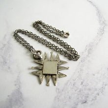 画像をギャラリービューアに読み込む, Vintage Engraved Silver Maltese Cross Fob Pendant On Chain. - MercyMadge