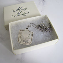 Lade das Bild in den Galerie-Viewer, Vintage Silver Pigeon Fob Pendant On Chain. - MercyMadge
