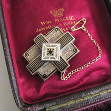 Cargar imagen en el visor de la galería, Antique Victorian 9ct Gold & Enamel Mourning Brooch. Engraved E.C. Morgan, Class Of 1865. - MercyMadge
