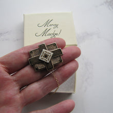 Cargar imagen en el visor de la galería, Antique Victorian 9ct Gold & Enamel Mourning Brooch. Engraved E.C. Morgan, Class Of 1865. - MercyMadge