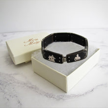 Charger l'image dans la galerie, Art Deco Sterling Silver Pique & Tortoiseshell Bracelet - MercyMadge