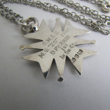 画像をギャラリービューアに読み込む, Vintage Engraved Silver Maltese Cross Fob Pendant On Chain. - MercyMadge