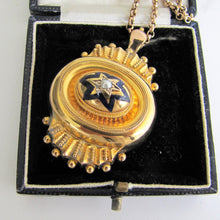 Cargar imagen en el visor de la galería, Victorian 15ct Gold Target Necklace Pendant, Locket Back - MercyMadge