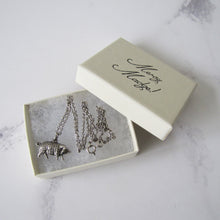 Cargar imagen en el visor de la galería, Victorian Boar Pendant Charm Necklace, Sterling Silver - MercyMadge