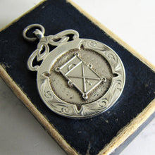 Load image into Gallery viewer, 1930s Engraved Silver Pocket Watch Fob, Fattorini Box. - MercyMadge