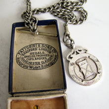 Load image into Gallery viewer, 1930s Engraved Silver Pocket Watch Fob, Fattorini Box. - MercyMadge