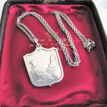 Lade das Bild in den Galerie-Viewer, Vintage Silver Pigeon Fob Pendant On Chain. - MercyMadge