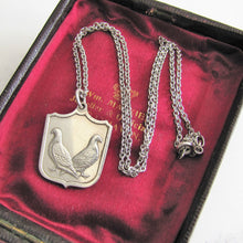 Lade das Bild in den Galerie-Viewer, Vintage Silver Pigeon Fob Pendant On Chain. - MercyMadge