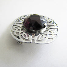 Cargar imagen en el visor de la galería, Vintage Celtic Knot Amethyst Brooch, Mizpah By Miracle. - MercyMadge
