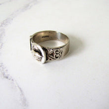 Load image into Gallery viewer, Engraved Scottish Silver Celtic Buckle Ring - MercyMadge