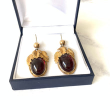 Charger l'image dans la galerie, Georgian Pinchbeck Garnet Paste Earrings - MercyMadge