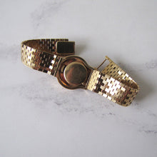 Cargar imagen en el visor de la galería, Art Deco 14K Gold, Diamond & Sapphire Hidden Watch Bracelet. - MercyMadge