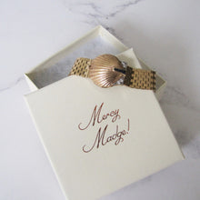 Cargar imagen en el visor de la galería, Art Deco 14K Gold, Diamond & Sapphire Hidden Watch Bracelet. - MercyMadge