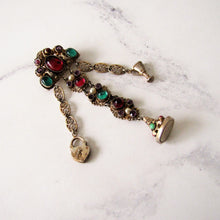 Charger l'image dans la galerie, Antique Austro Hungarian Gold Gilt & Paste Chatelaine Brooch. - MercyMadge