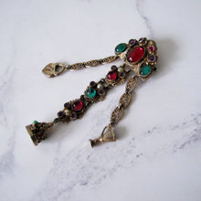 Charger l'image dans la galerie, Antique Austro Hungarian Gold Gilt & Paste Chatelaine Brooch. - MercyMadge