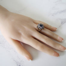 Cargar imagen en el visor de la galería, 1970's 9ct Gold Sapphire & White Spinel Ring - MercyMadge