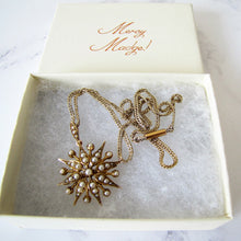 Cargar imagen en el visor de la galería, Victorian 15ct Gold Pearl Star Pendant Necklace. - MercyMadge