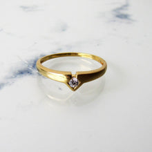 Load image into Gallery viewer, Mens 9ct Gold CZ Wishbone Ring. - MercyMadge