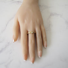 Load image into Gallery viewer, Mens 9ct Gold CZ Wishbone Ring. - MercyMadge