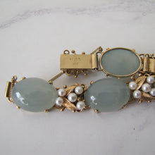 Cargar imagen en el visor de la galería, Mings Of Honolulu 14K Gold Jade And Pearl Bracelet. - MercyMadge
