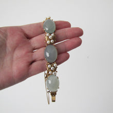 Cargar imagen en el visor de la galería, Mings Of Honolulu 14K Gold Jade And Pearl Bracelet. - MercyMadge