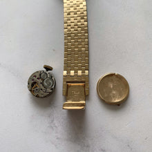 Cargar imagen en el visor de la galería, Art Deco 14K Gold, Diamond & Sapphire Hidden Watch Bracelet. - MercyMadge