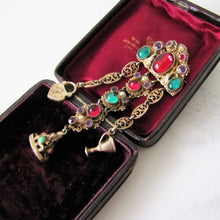 Charger l'image dans la galerie, Antique Austro Hungarian Gold Gilt & Paste Chatelaine Brooch. - MercyMadge
