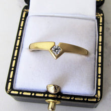 Load image into Gallery viewer, Mens 9ct Gold CZ Wishbone Ring. - MercyMadge