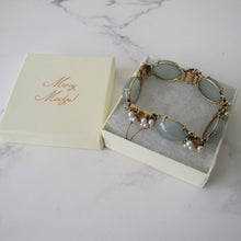 Cargar imagen en el visor de la galería, Mings Of Honolulu 14K Gold Jade And Pearl Bracelet. - MercyMadge
