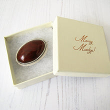 Load image into Gallery viewer, Large Victorian Sterling Silver Scottish Agate Monogrammed Brooch