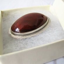 Load image into Gallery viewer, Large Victorian Sterling Silver Scottish Agate Monogrammed Brooch