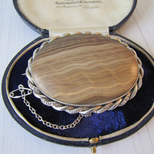 Load image into Gallery viewer, Antique Victorian Massive Scottish Hardstone Agate Sterling Silver Brooch. Sash/Tartan Shoulder Brooch. Antique Scottish Pebble Jewellery