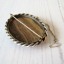 Load image into Gallery viewer, Antique Victorian Massive Scottish Hardstone Agate Sterling Silver Brooch. Sash/Tartan Shoulder Brooch. Antique Scottish Pebble Jewellery