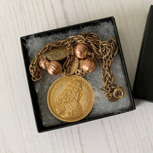 Charger l'image dans la galerie, Vintage 1960s Miriam Haskell Gold Coin Pendant Necklace, Emperor Wilhelm & Maria Theresa Thaler Coins