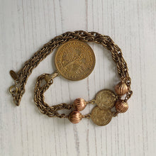 Charger l'image dans la galerie, Vintage 1960s Miriam Haskell Gold Coin Pendant Necklace, Emperor Wilhelm & Maria Theresa Thaler Coins