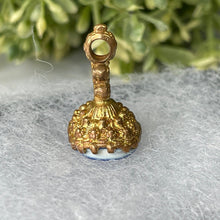 Charger l'image dans la galerie, Rare Georgian Pinchbeck Gold & Jasperware Cupid Pendant. Early Josiah Wedgwood Blue Jasper Ware Fob Style Pendant. Antique Georgian Jewelry