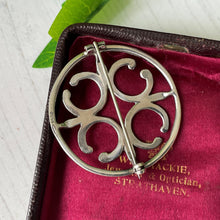 Cargar imagen en el visor de la galería, Vintage Ola Gorie St Magnus Cross Celtic Brooch. Scottish Sterling Silver Brooch, Edinburgh 1971