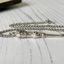 Cargar imagen en el visor de la galería, Victorian Miniature Silver Button Hook Pendant. Antique English Sterling Silver Chatelaine Accessory. Silver Novelty Pendant Necklace.