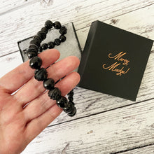 Cargar imagen en el visor de la galería, Antique Whitby Jet Carved Rose Albertina/Albert Pocket Watch Chain With Bellflower Fob. Victorian Mourning Bracelet/ Short Necklace.