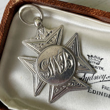 Cargar imagen en el visor de la galería, Antique Victorian Sterling Silver Engraved Cross Pattée Fob. Aesthetic Engraved St John's Cross Necklace Pendant, British Hallmark 1896